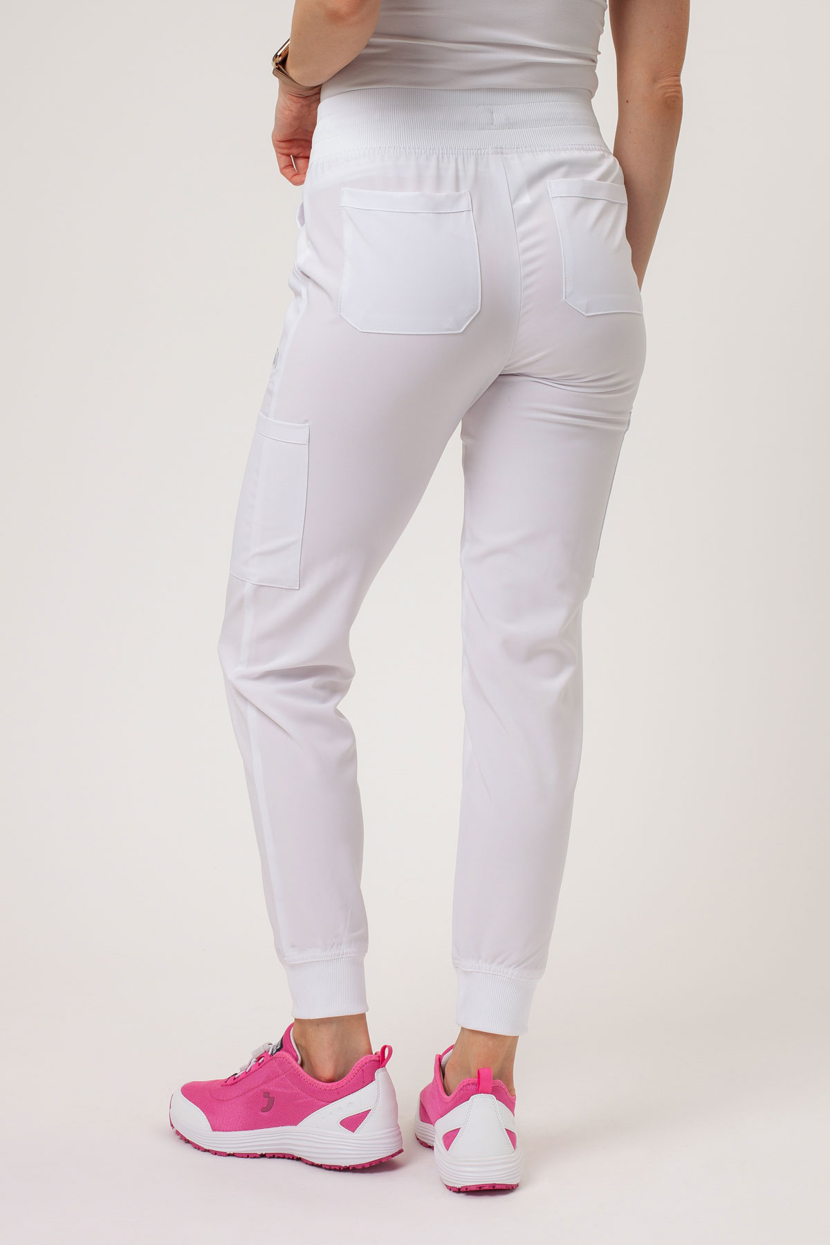Women’s Dickies EDS Essentials Mid Rise jogger scrub trousers white-2