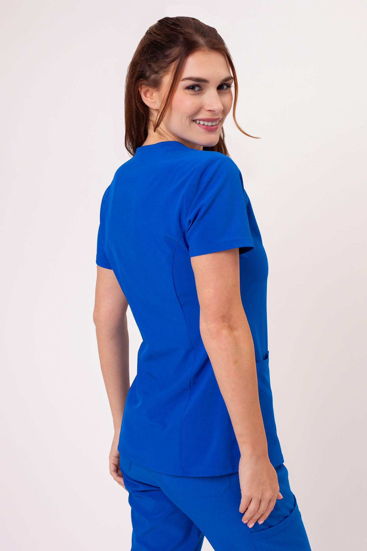 Women’s Dickies EDS Essentials V-neck scrub top royal blue-1