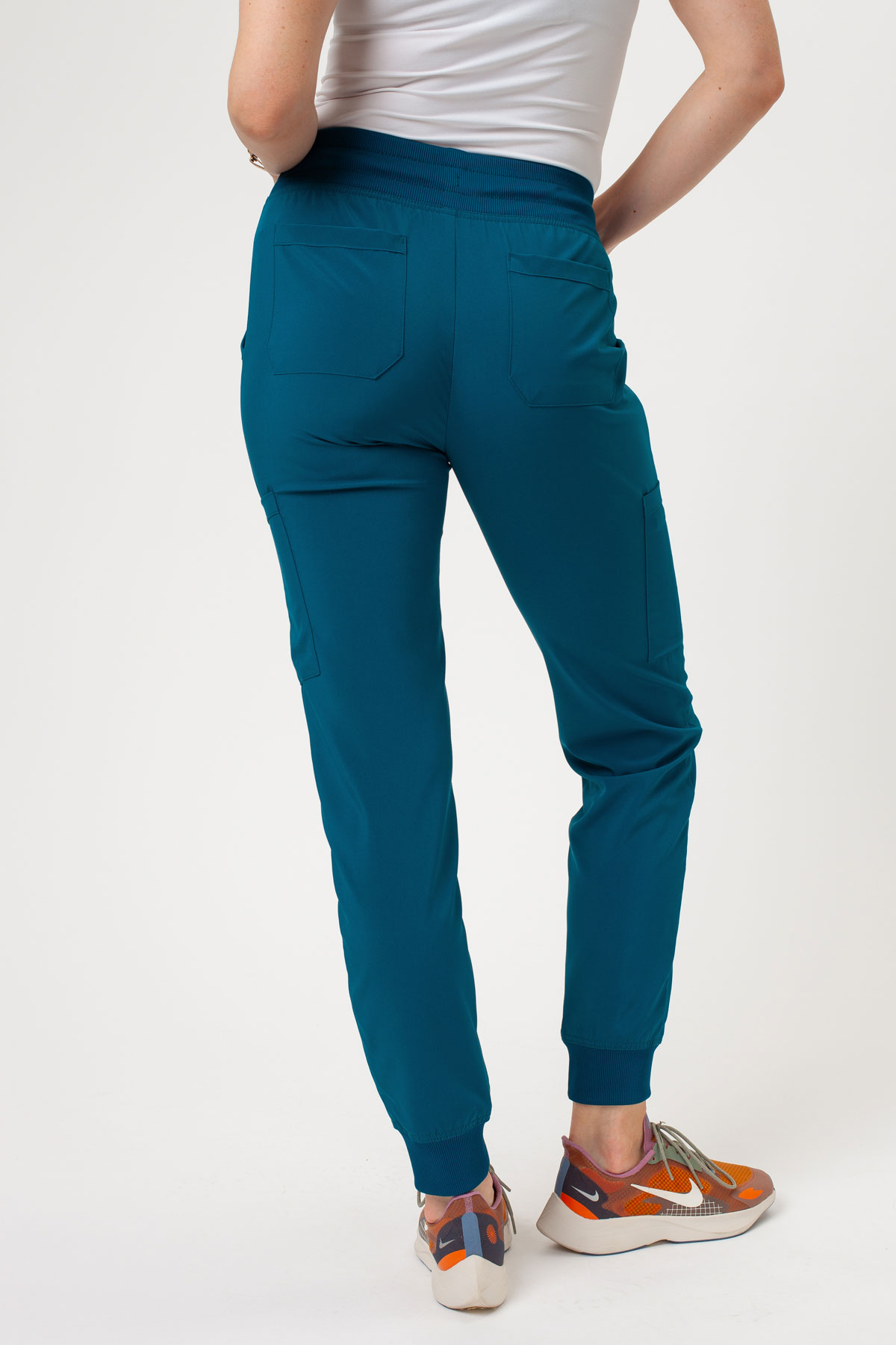 Women’s Dickies EDS Essentials Mid Rise jogger scrub trousers caribbean blue-1