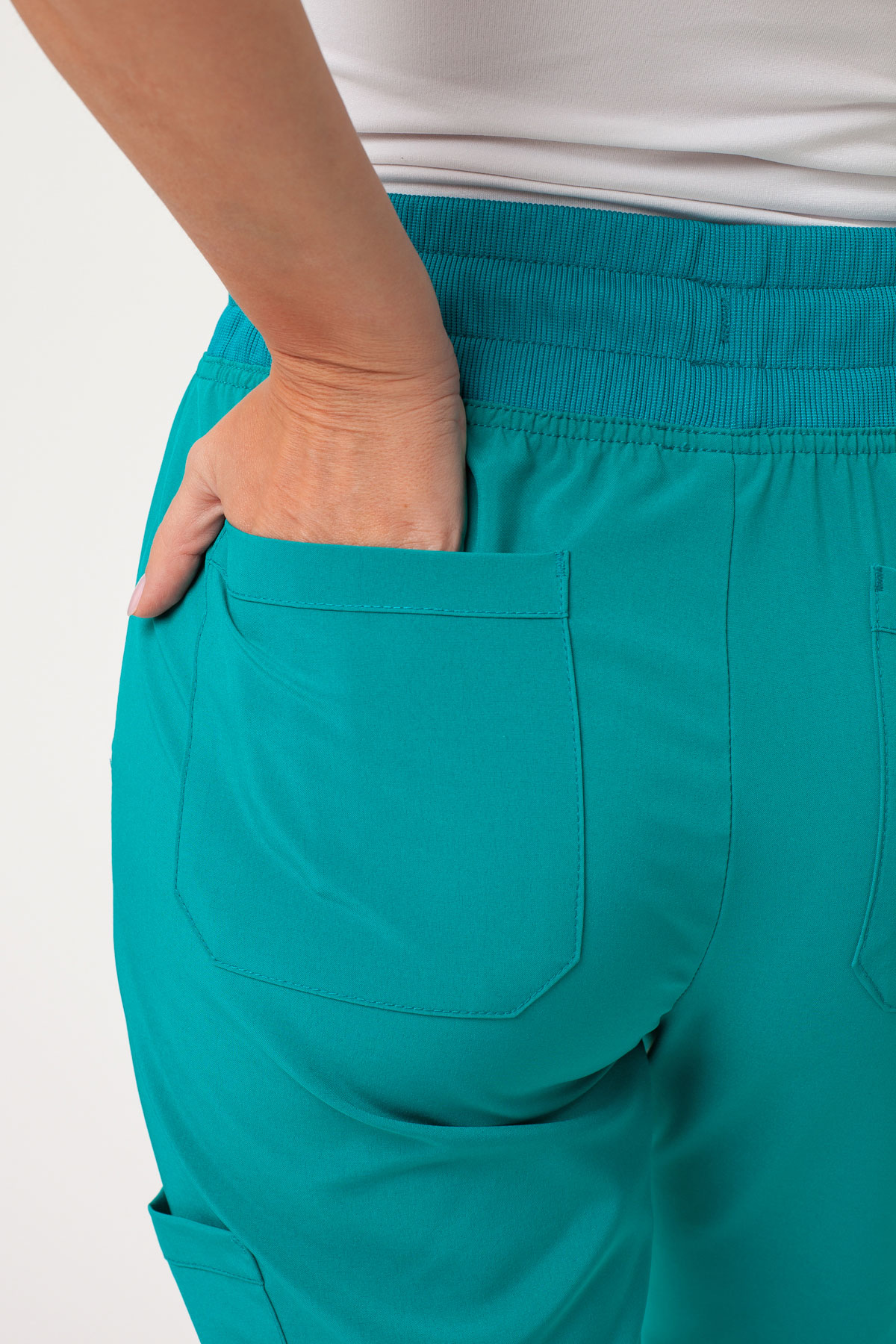 Women’s Dickies EDS Essentials Mid Rise jogger scrub trousers teal blue-5
