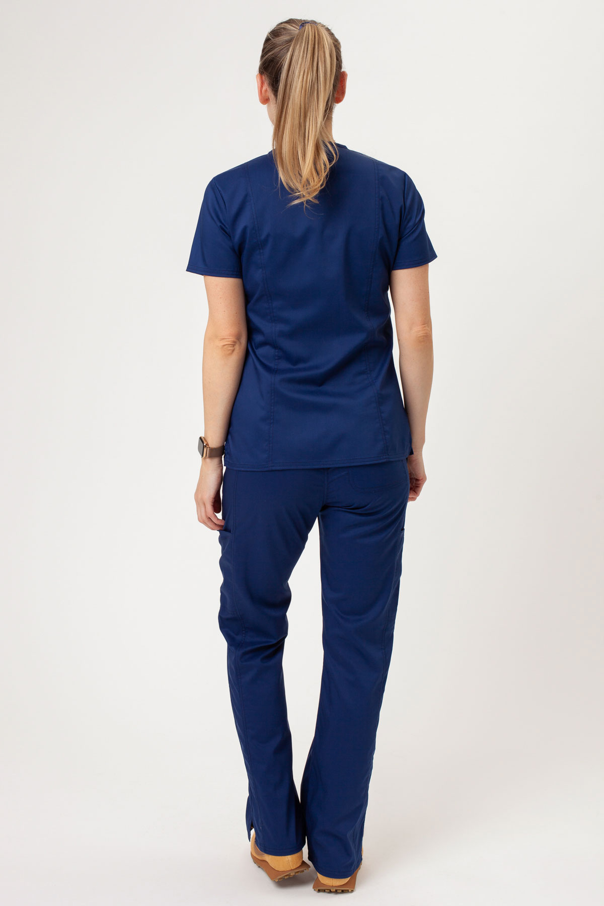 Women's Cherokee Revolution Flare Leg scrub trousers navy-6