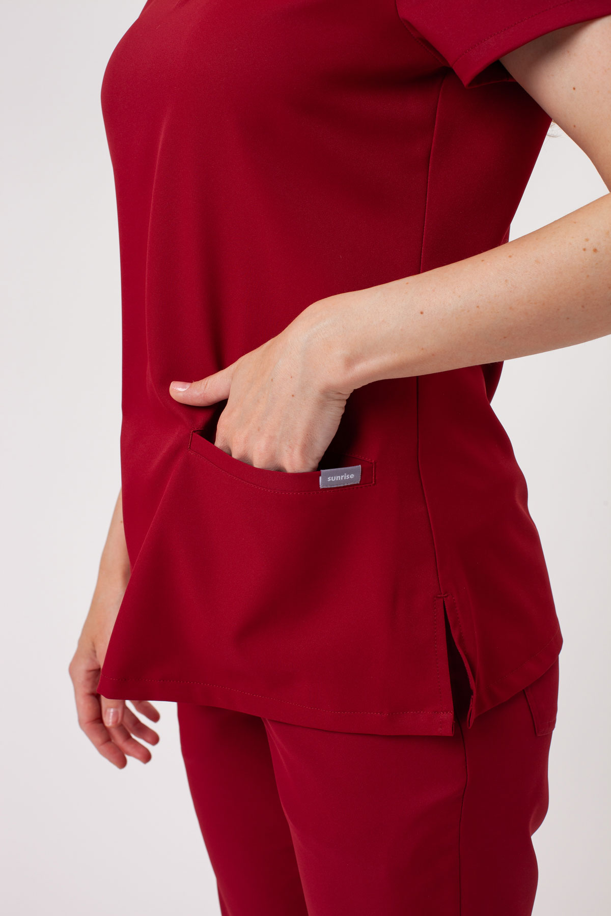 Women’s Sunrise Lite Shift scrub top burgundy-4