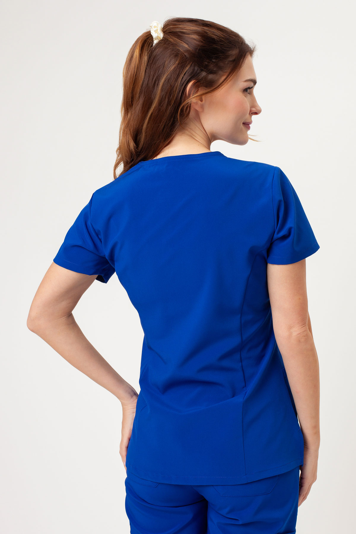 Women’s Dickies EDS Essentials V-neck scrub top galaxy blue-2