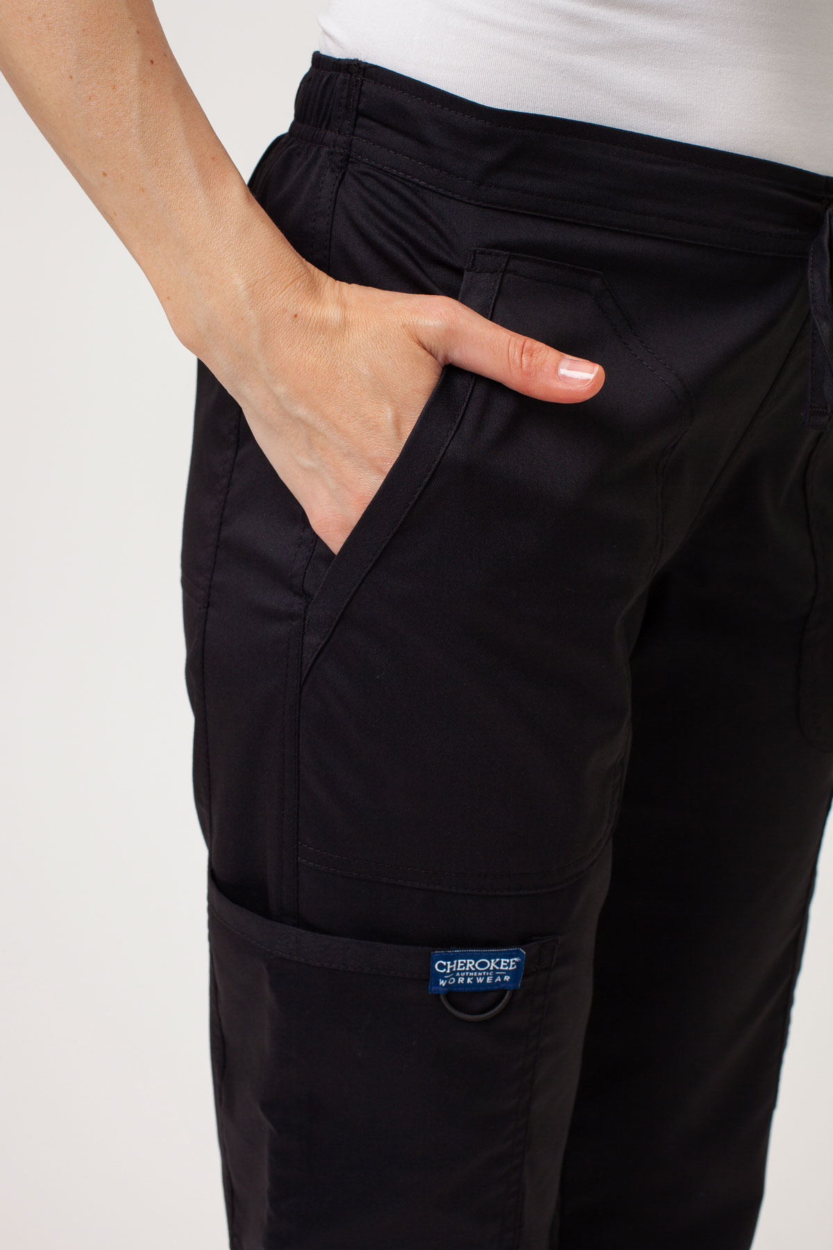 Women's Cherokee Revolution Flare Leg scrub trousers black-3