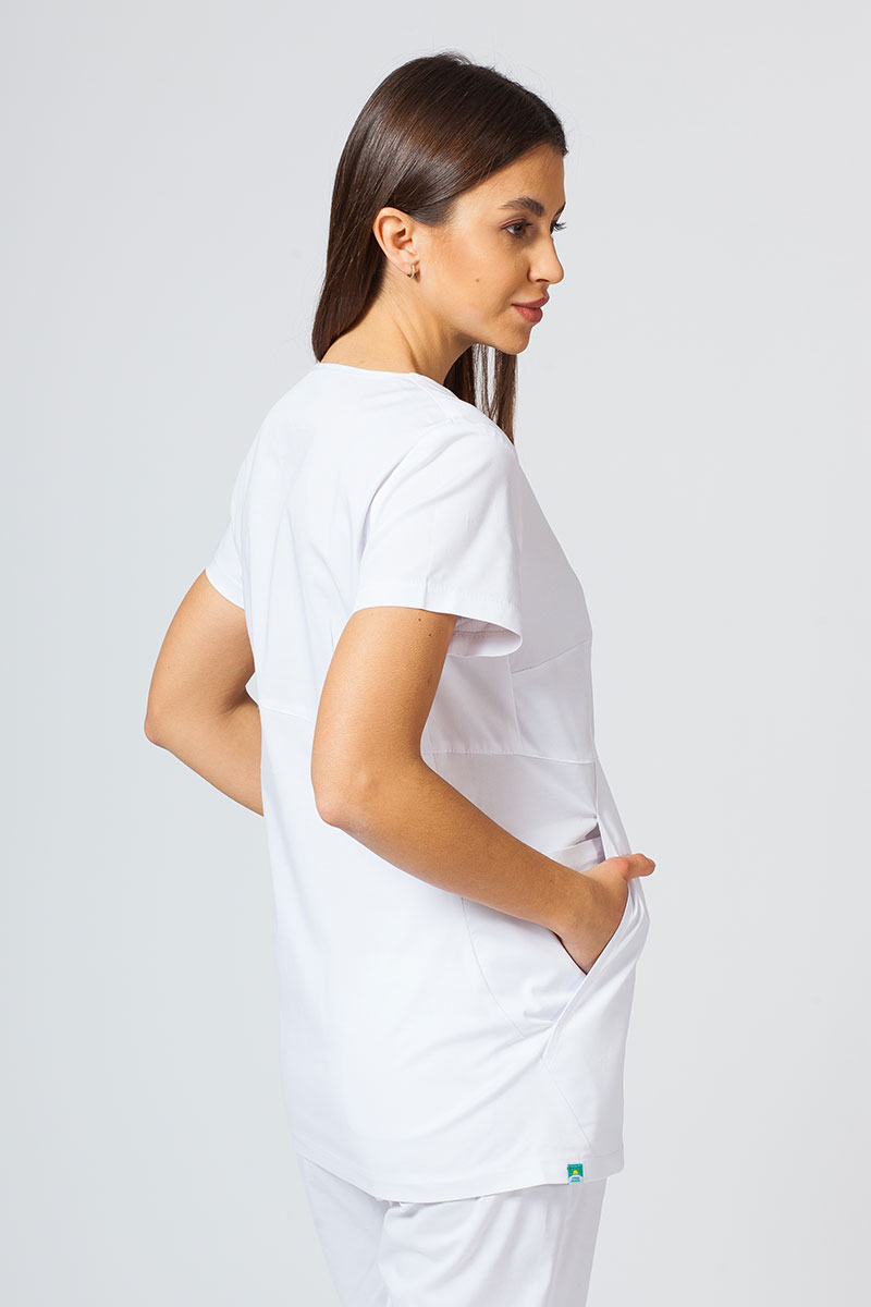 Women’s Sunrise Uniforms Active Kangaroo scrub top white-1
