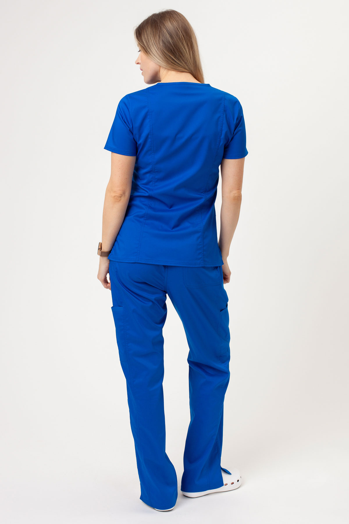 Women's Cherokee Revolution Flare Leg scrub trousers royal blue-1