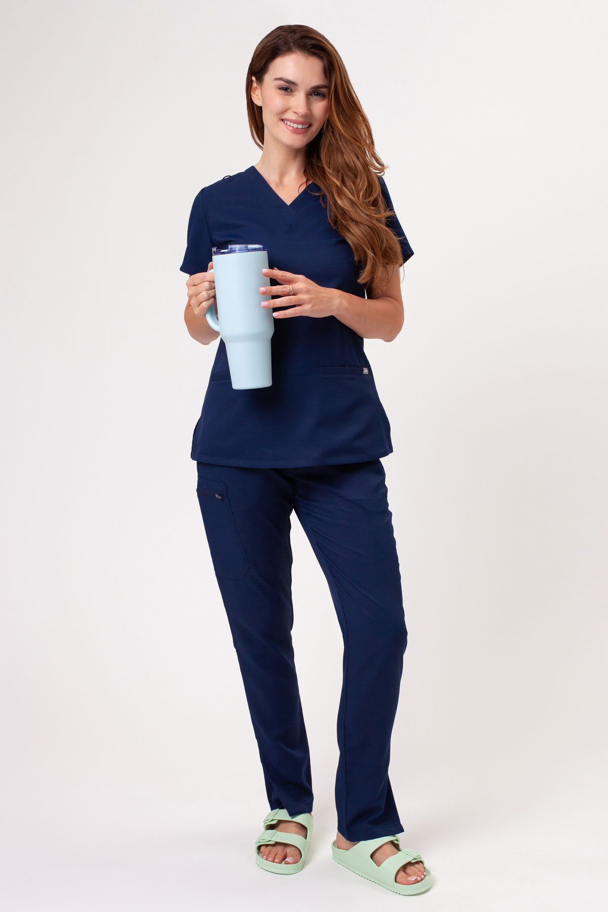 Women's Sunrise Lite Split scrub trousers navy-1
