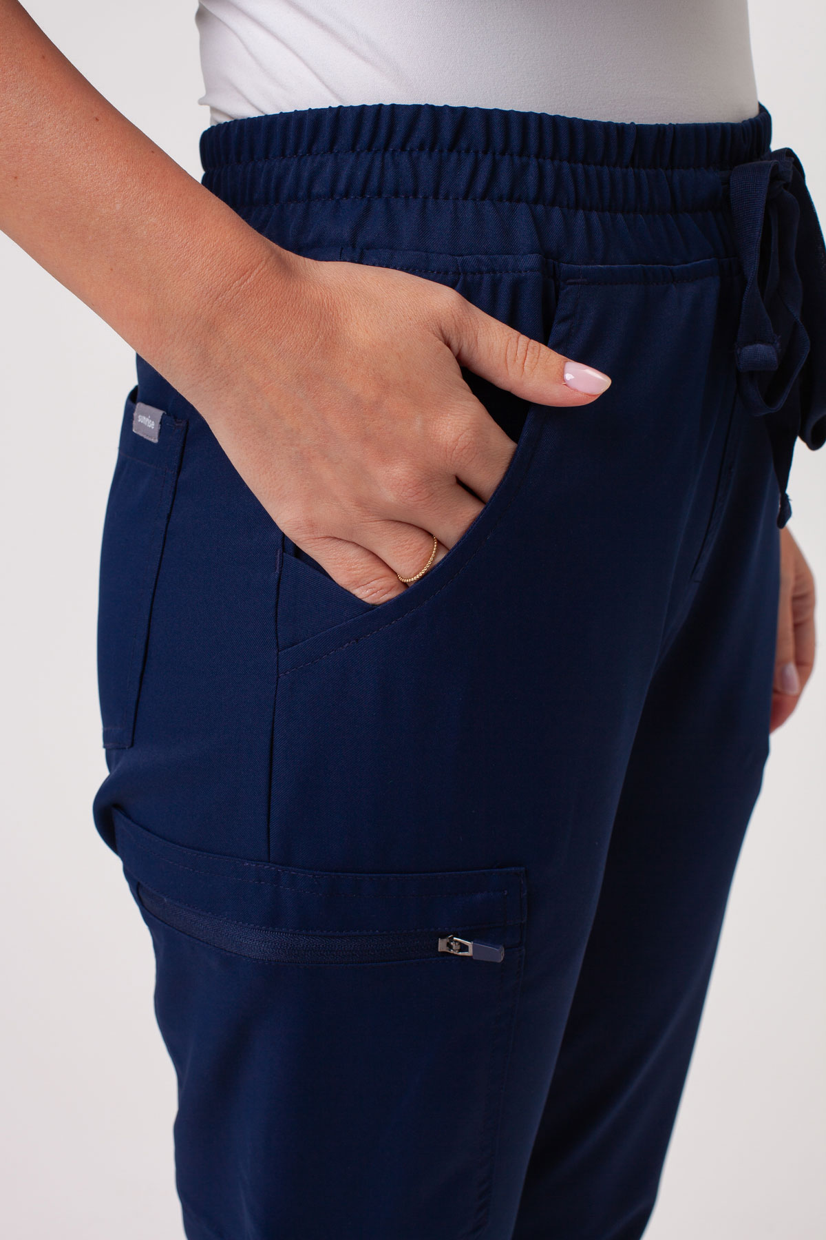 Women's Sunrise Lite Split scrub trousers navy-4
