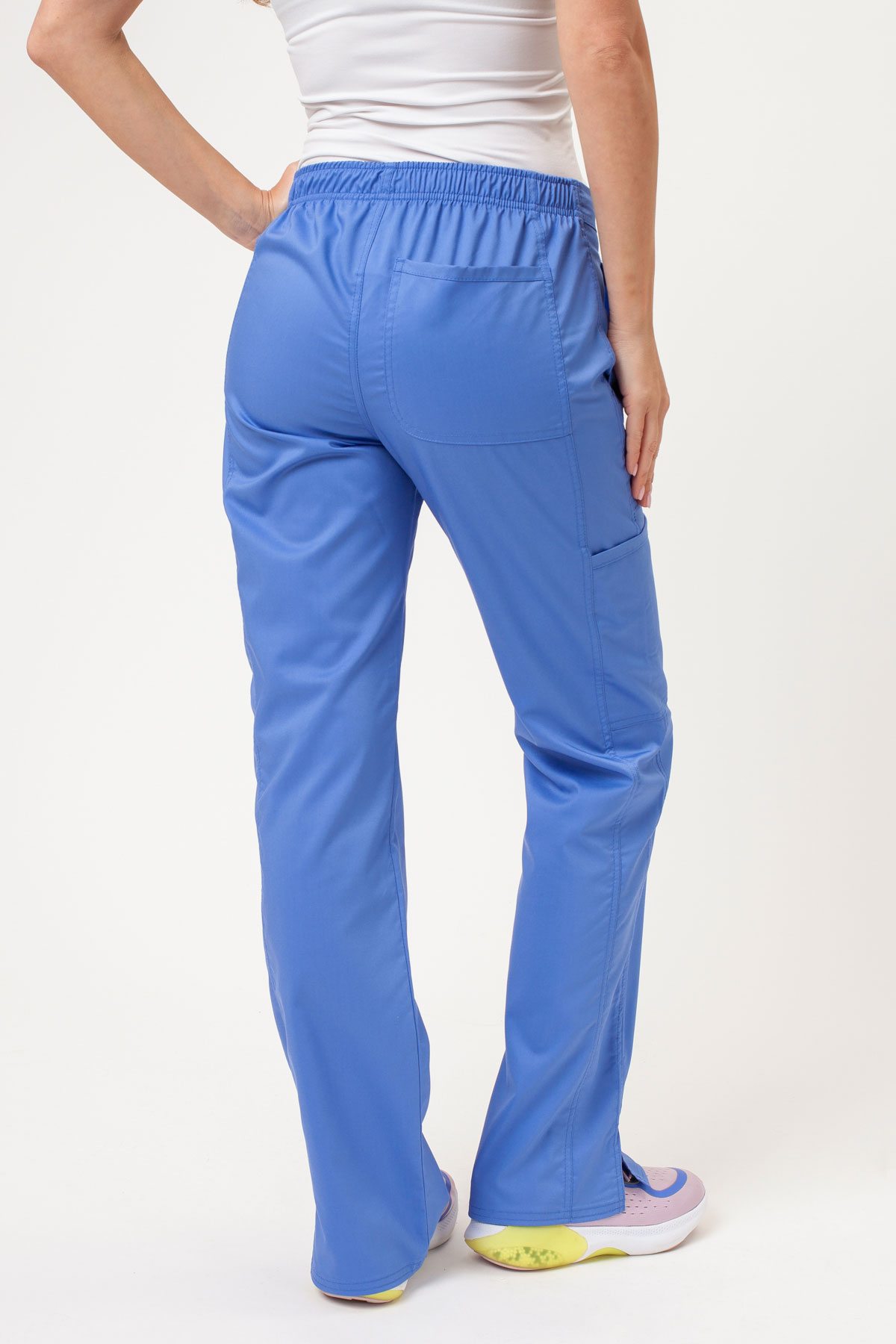 Women's Cherokee Revolution Flare Leg scrub trousers ceil blue-2