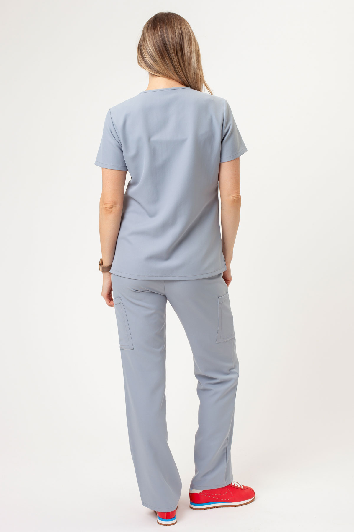 Women's Cherokee Ultra V-neck scrub top grey-6