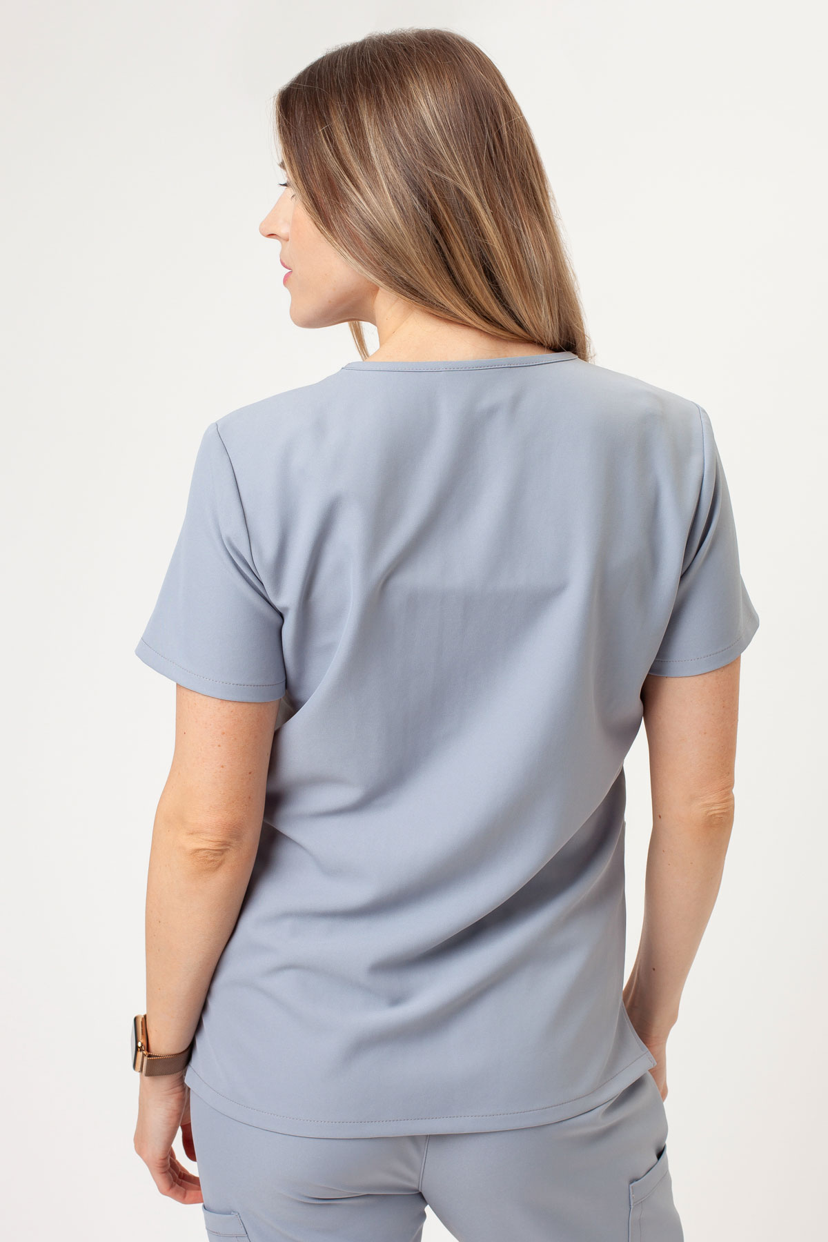 Women's Cherokee Ultra V-neck scrub top grey-2