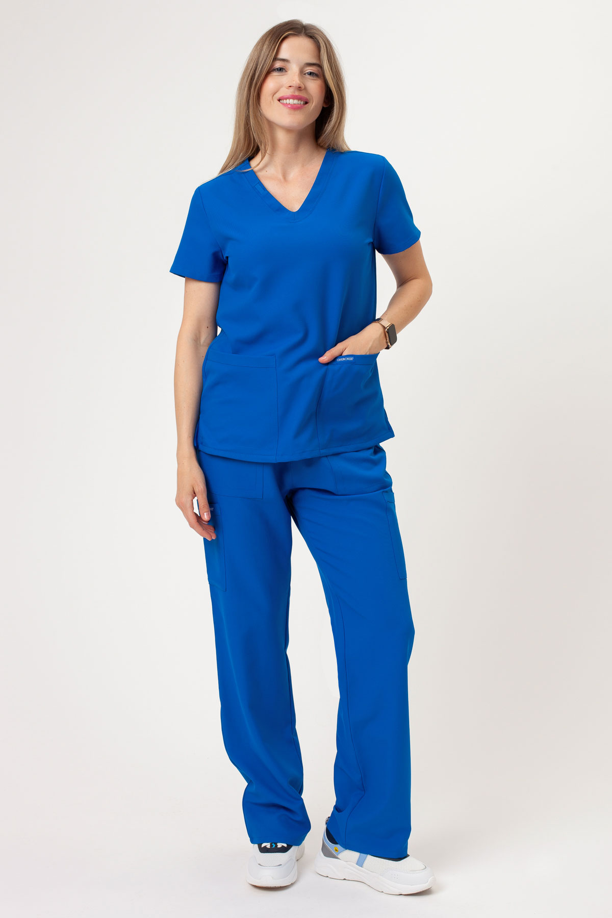 Women's Cherokee Ultra Cargo scrub trousers royal blue-5