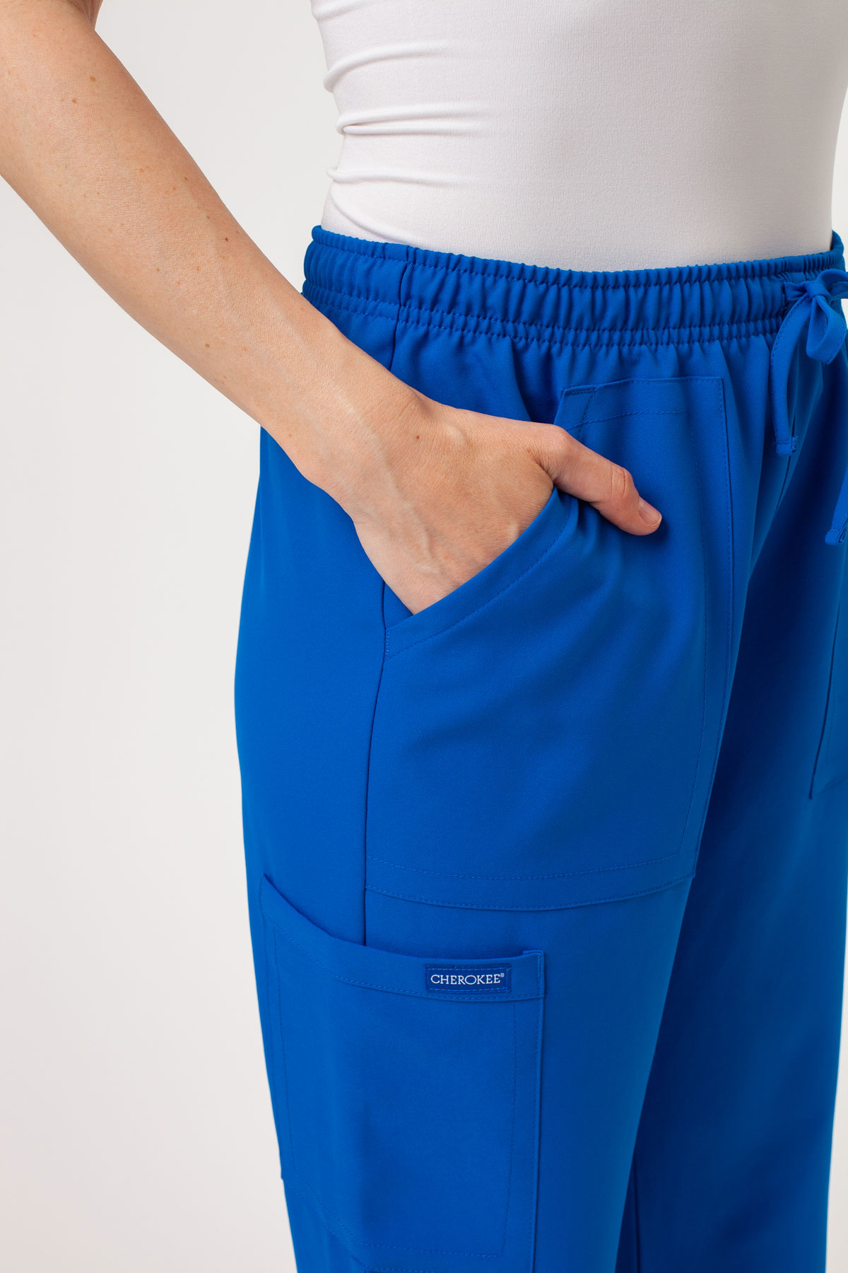 Women's Cherokee Ultra Cargo scrub trousers royal blue-3