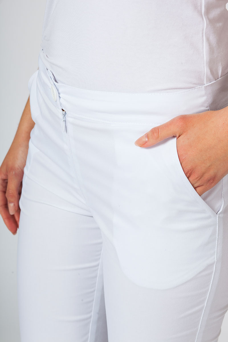 Women's Sunrise Uniforms Slim (elastic) scrub trousers white-5