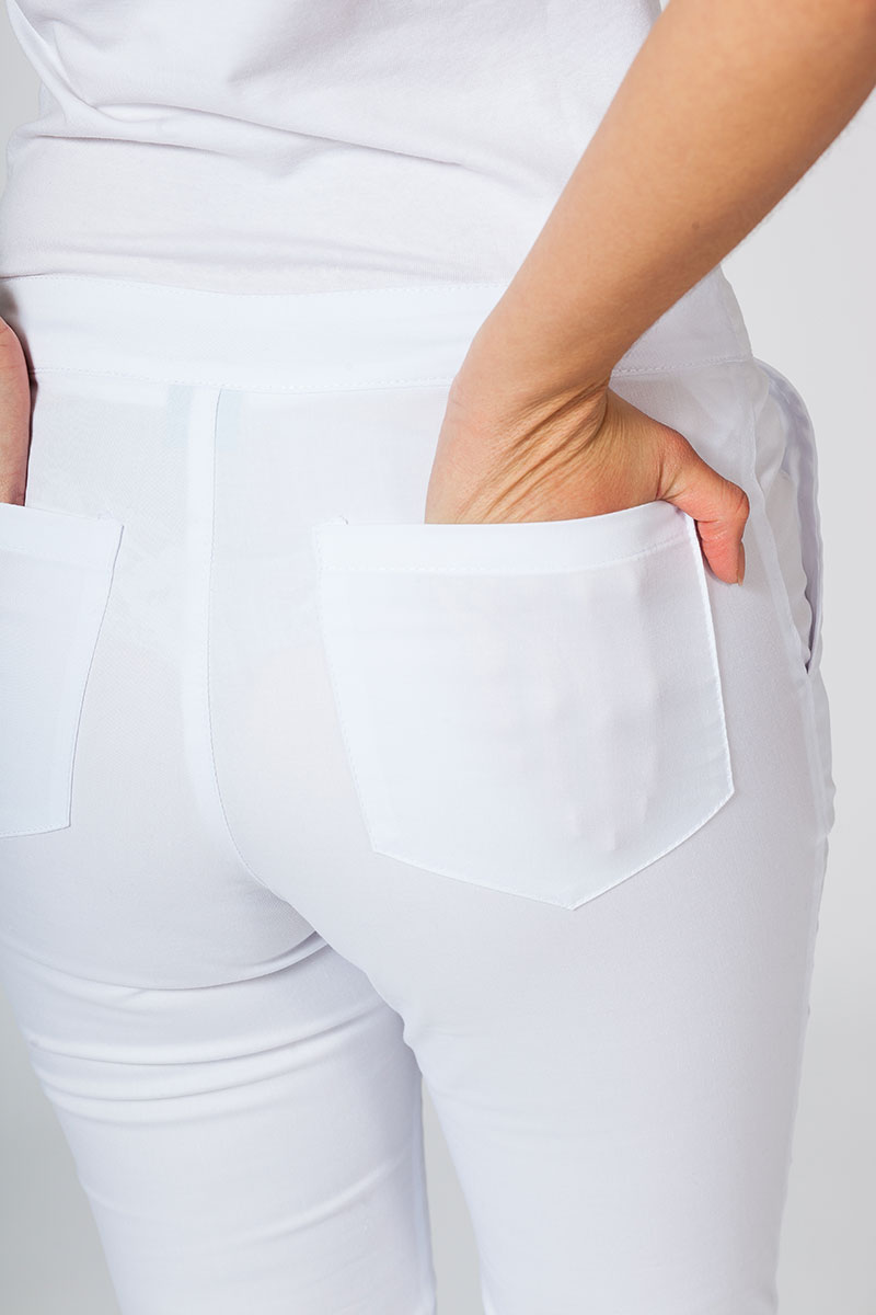 Women's Sunrise Uniforms Slim (elastic) scrub trousers white-4