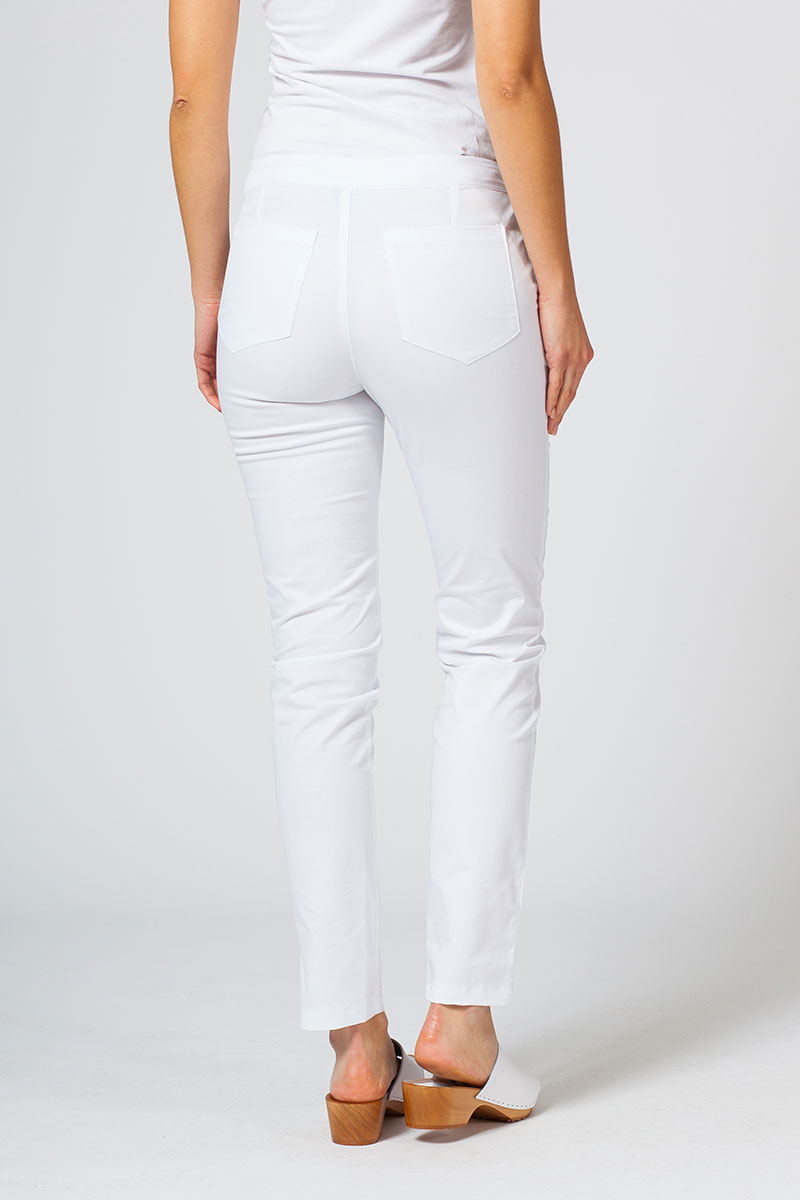 Women's Sunrise Uniforms Slim (elastic) scrub trousers white-2