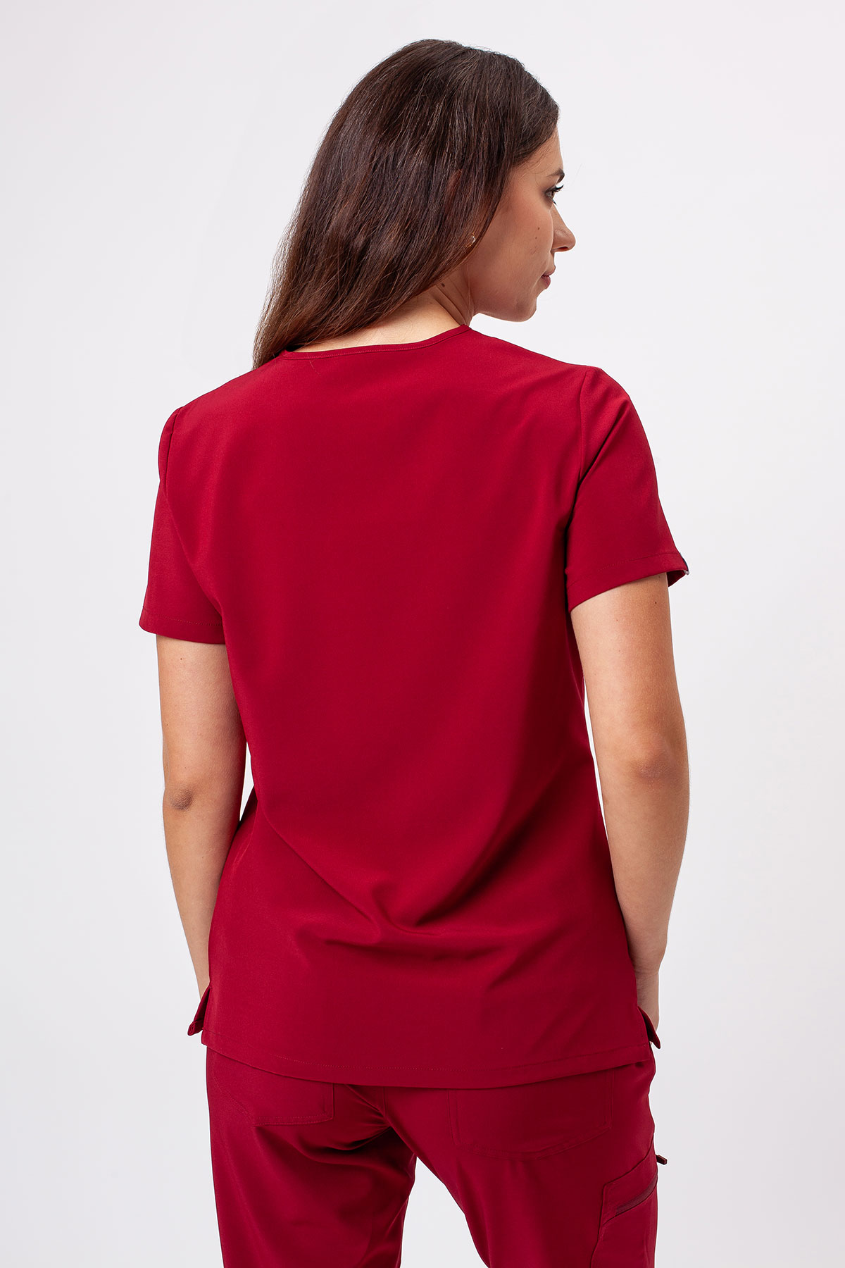 Women's Sunrise Move Pulse scrub top burgundy-6