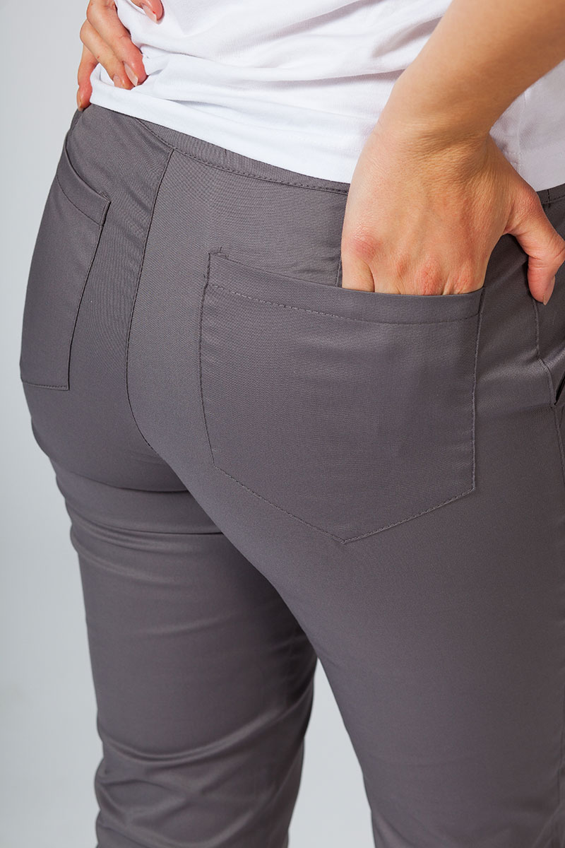Women's Sunrise Uniforms Slim (elastic) scrub trousers pewter-2
