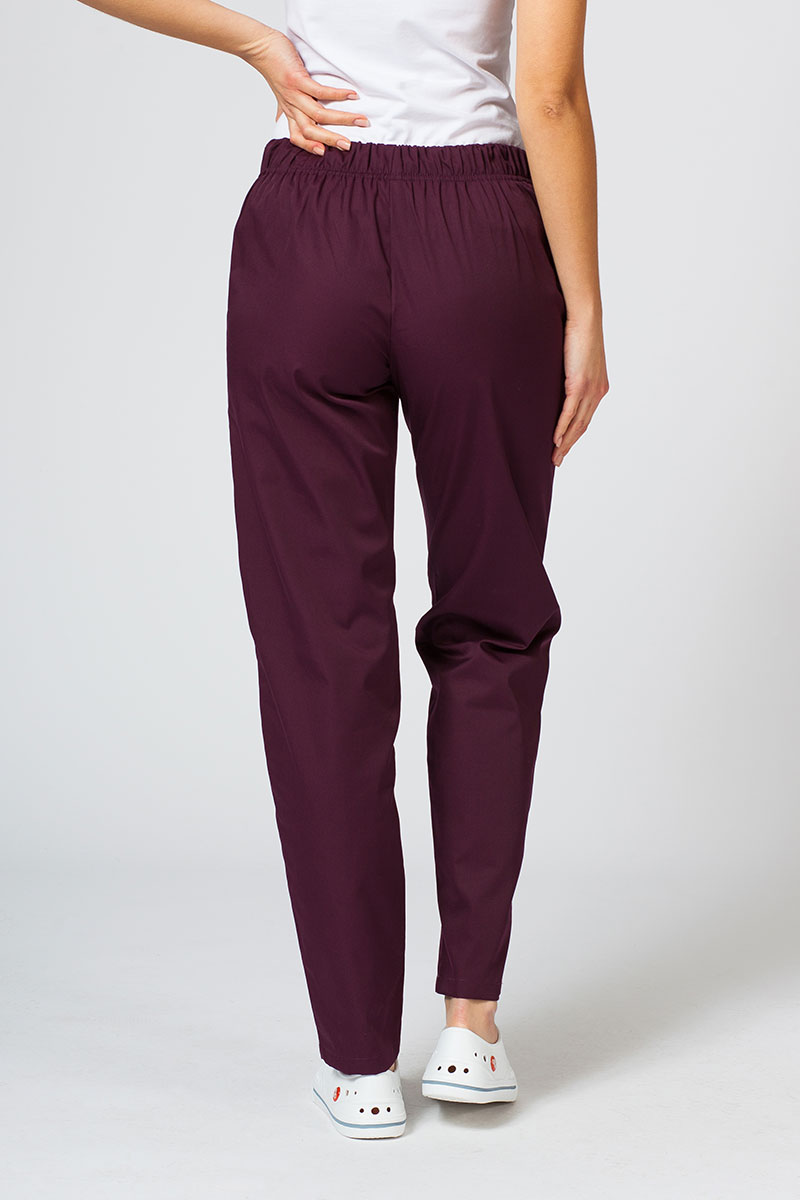 Women's Sunrise Uniforms Basic Regular scrub trousers burgundy-2