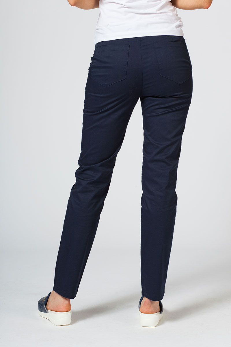 Women's Sunrise Uniforms Slim (elastic) scrub trousers true navy-1
