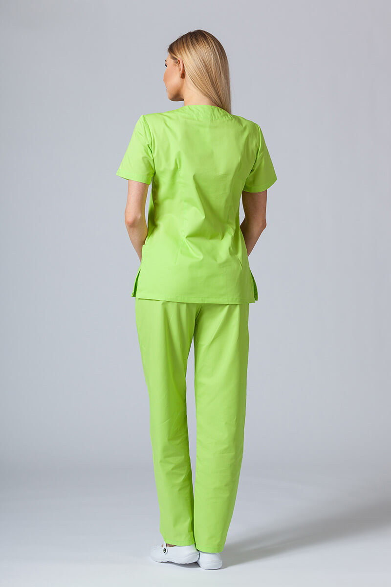 Women’s Sunrise Uniforms Basic Classic scrubs set (Light top, Regular trousers) lime-1