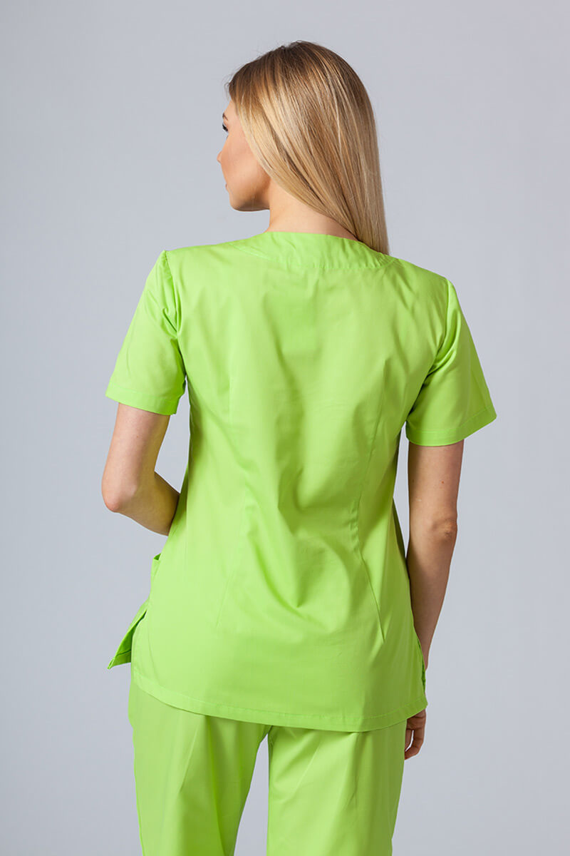 Women’s Sunrise Uniforms Basic Classic scrubs set (Light top, Regular trousers) lime-3