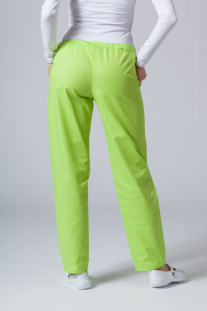 Women’s Sunrise Uniforms Basic Classic scrubs set (Light top, Regular trousers) lime-7