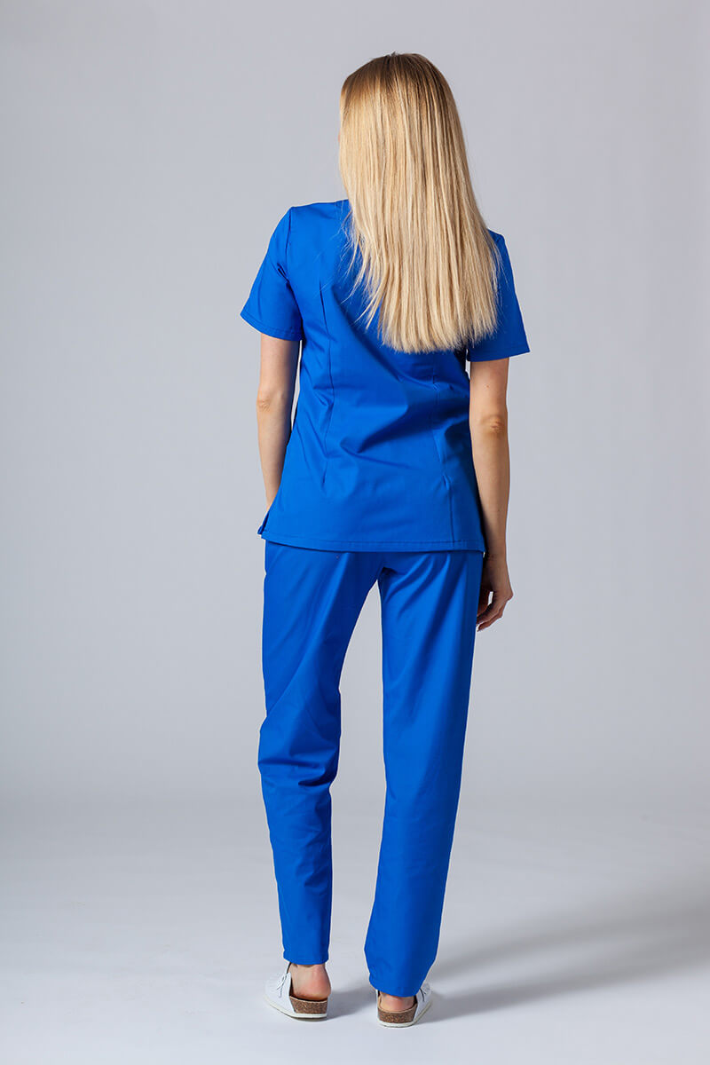 Women’s Sunrise Uniforms Basic Classic scrubs set (Light top, Regular trousers) royal blue-1