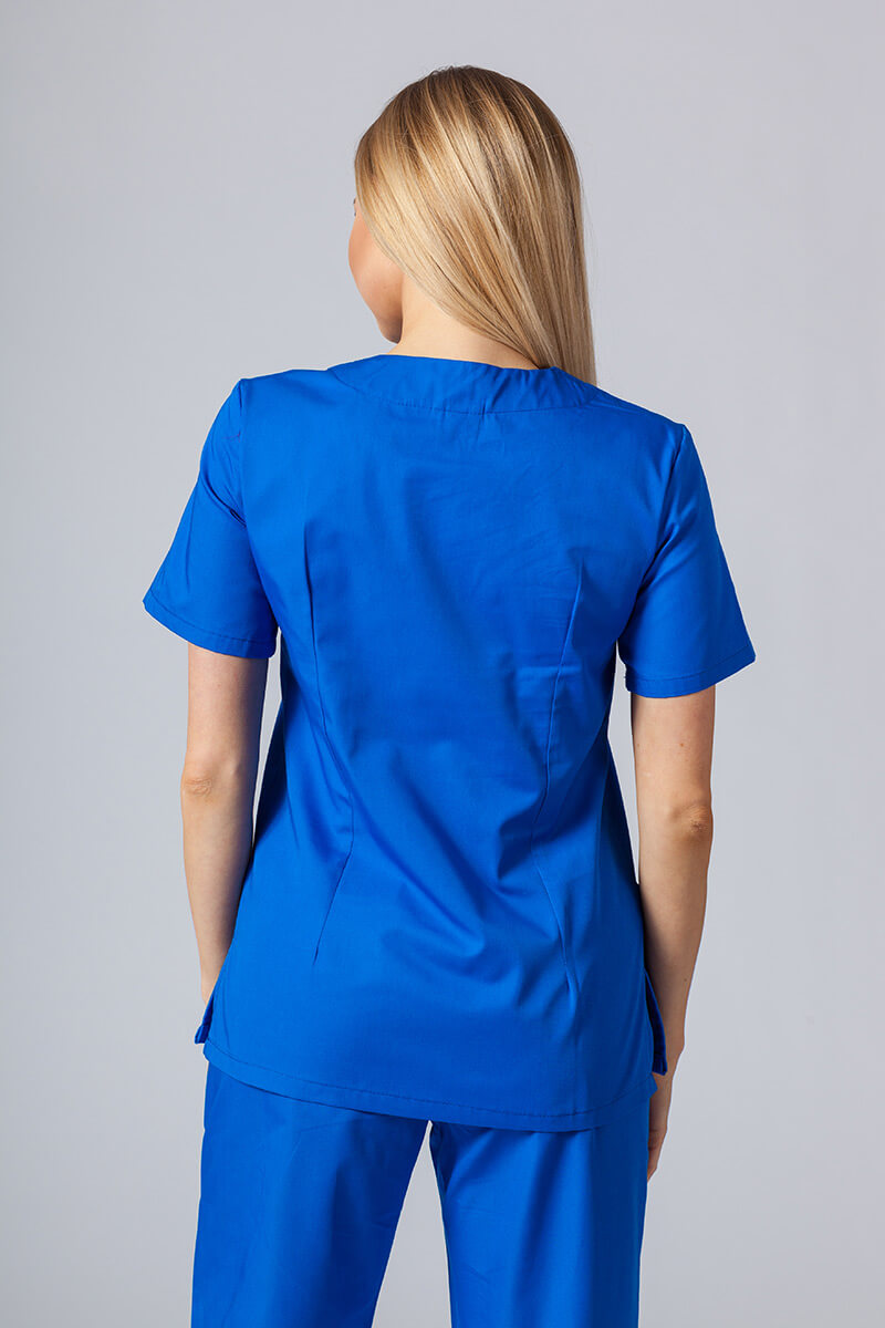 Women’s Sunrise Uniforms Basic Classic scrubs set (Light top, Regular trousers) royal blue-3