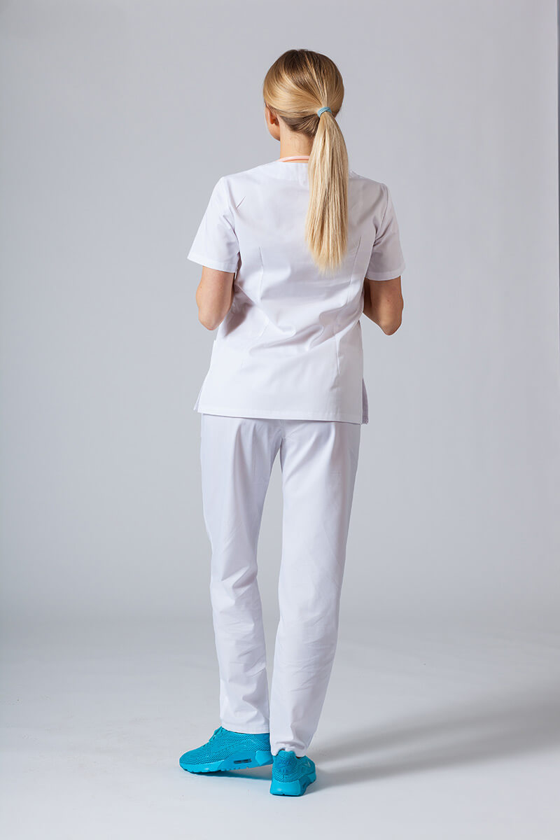 Women’s Sunrise Uniforms Basic Classic scrubs set (Light top, Regular trousers) white-1