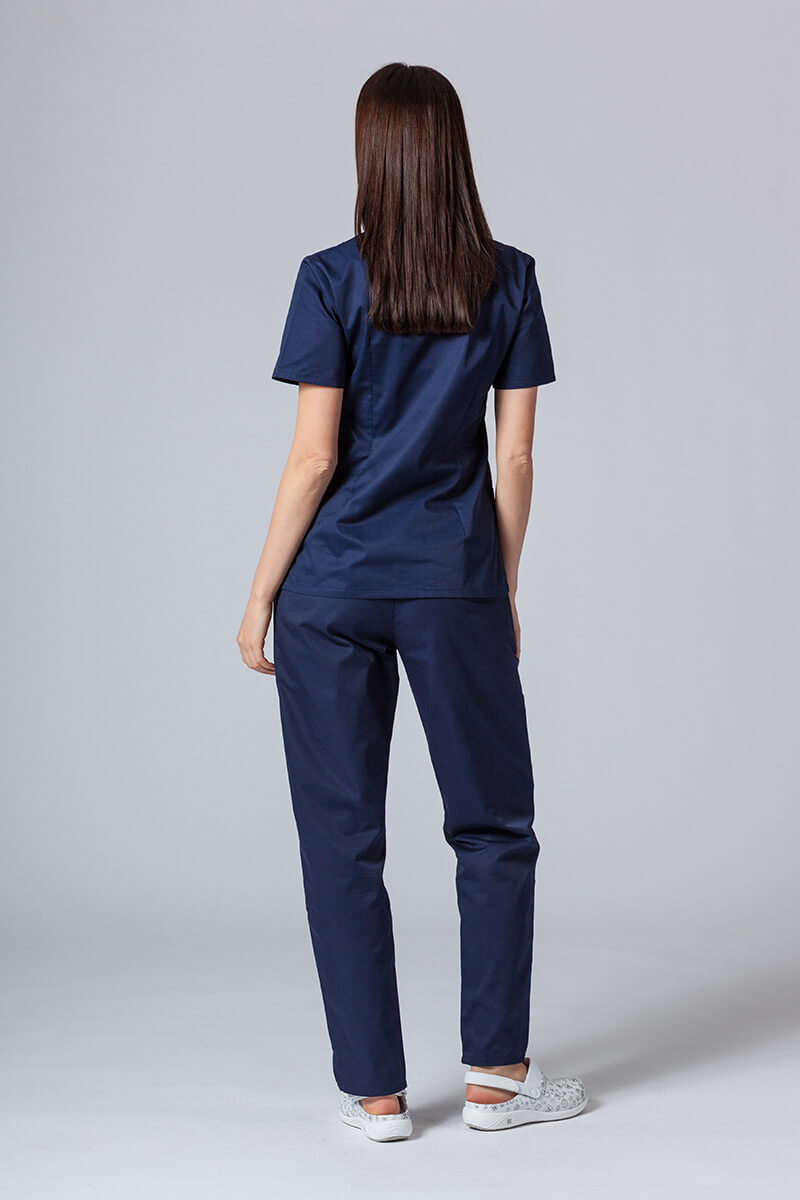 Women’s Sunrise Uniforms Basic Classic scrubs set (Light top, Regular trousers) true navy-1