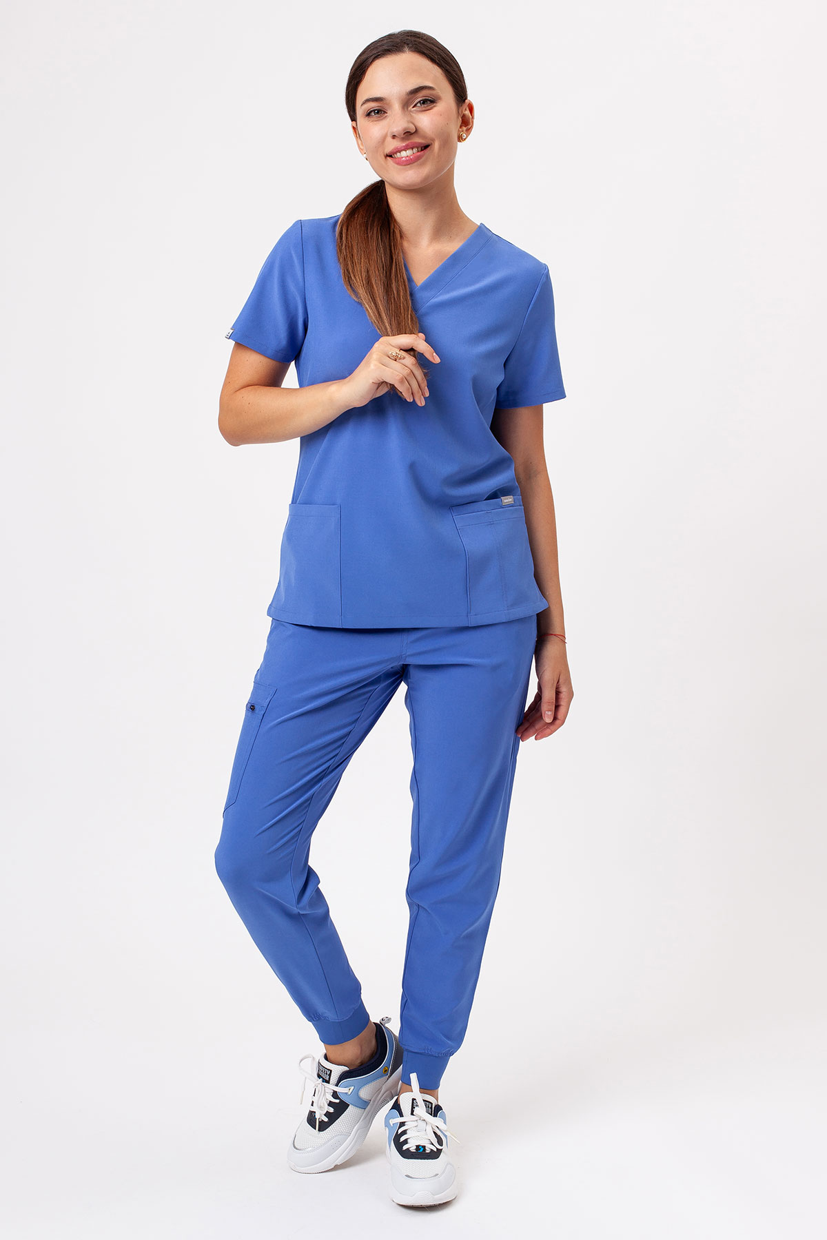 Women's Sunrise Move Pulse scrub top ceil blue-1
