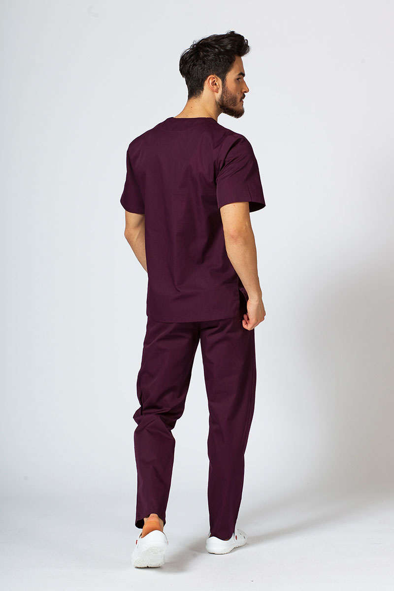 Men's Sunrise Uniforms Basic Classic scrubs set (Standard top, Regular  trousers) burgundy
