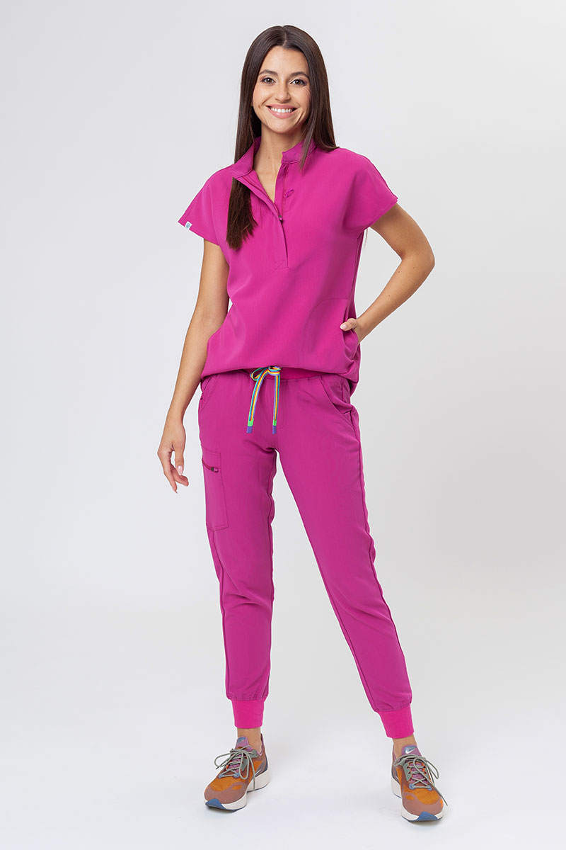 Women's Uniforms World 518GTK™ Avant On-Shift scrub top raspberry-7