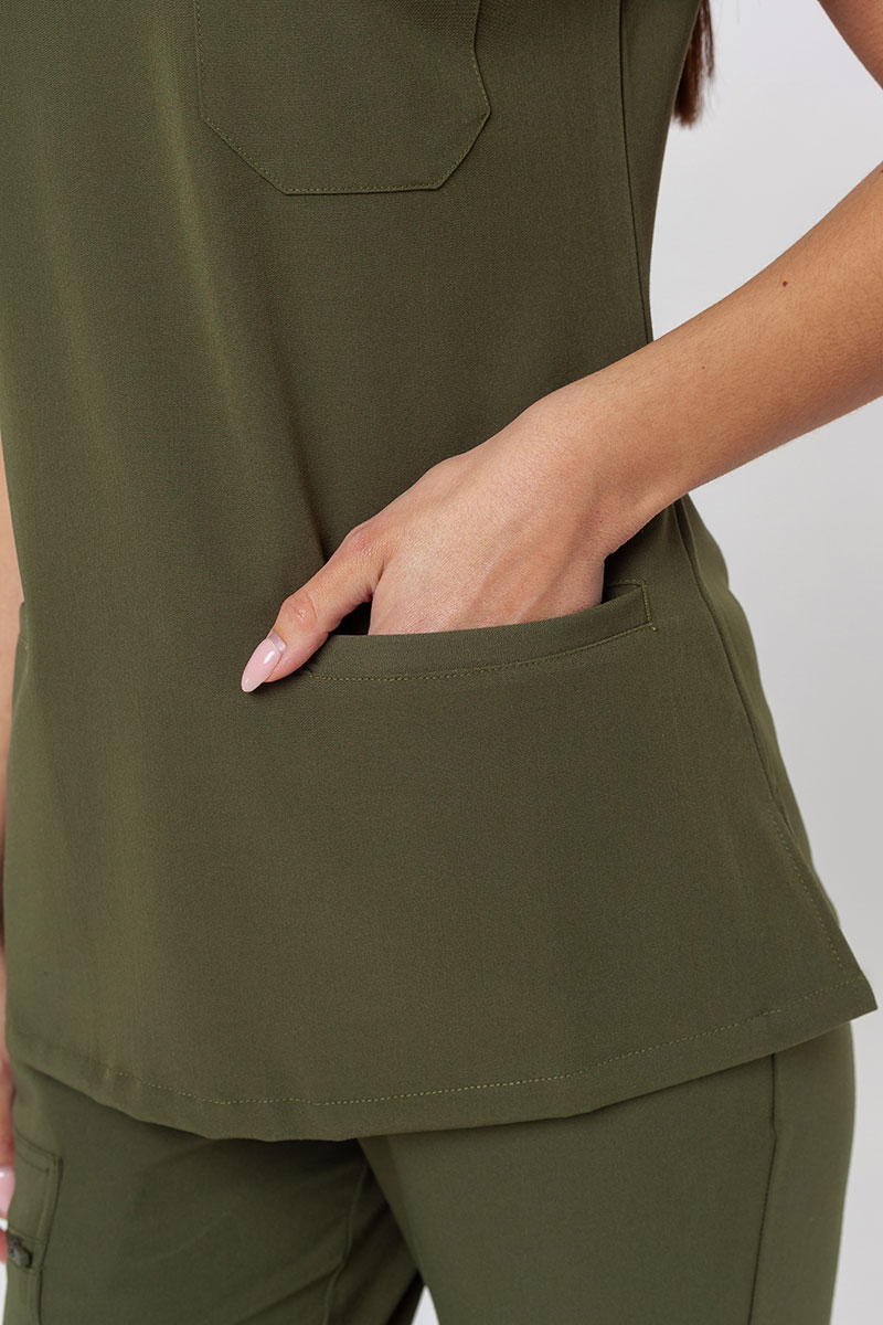 Women's Uniforms World 518GTK™ Avant On-Shift scrub top olive-3
