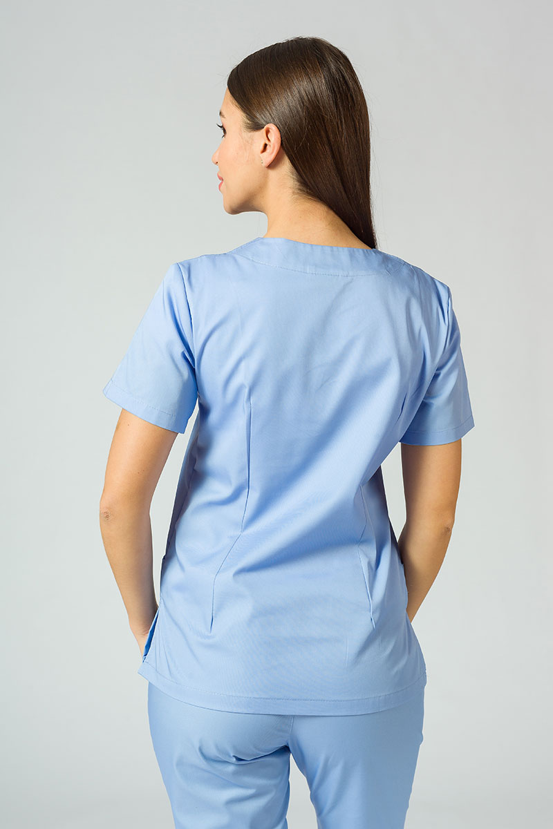 Women's Sunrise Uniforms Basic Jogger scrubs set (Light top, Easy trousers) ceil blue-3