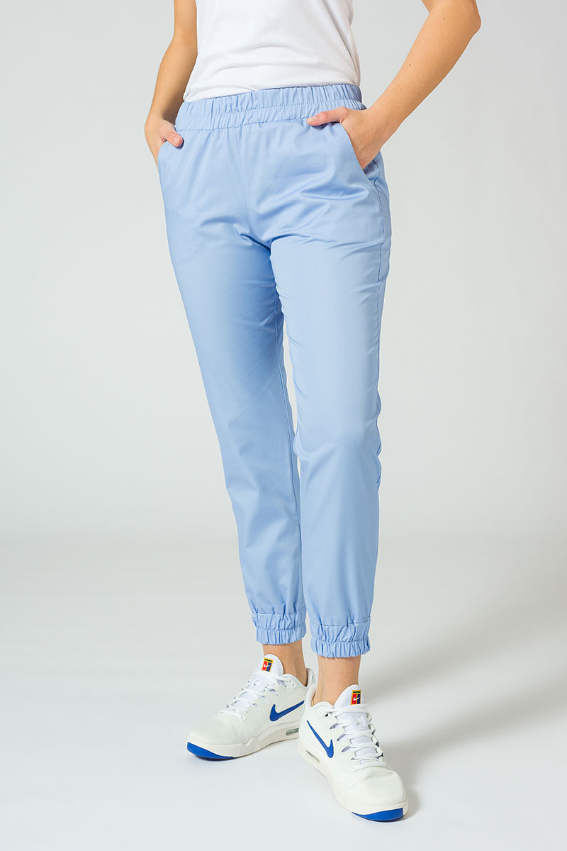Women's Sunrise Uniforms Basic Jogger scrubs set (Light top, Easy trousers) ceil blue-6