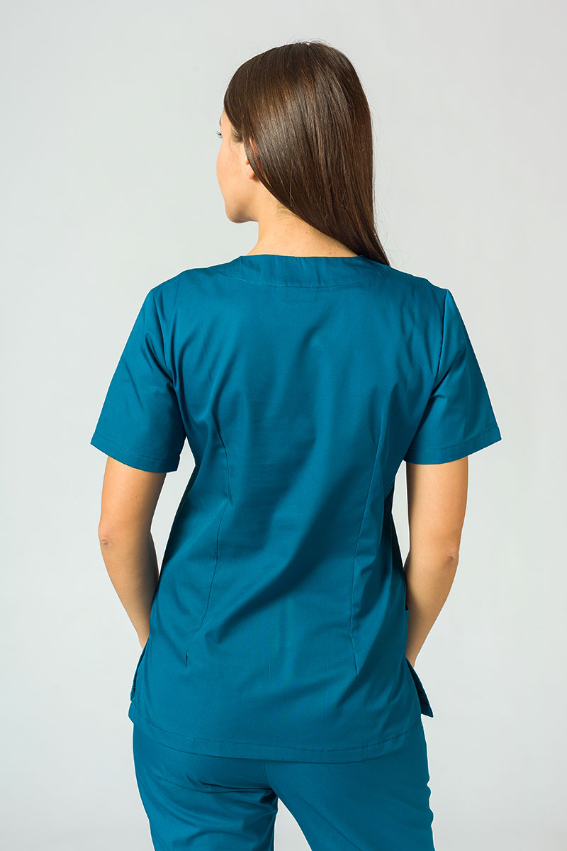 Women's Sunrise Uniforms Basic Jogger scrubs set (Light top, Easy trousers) caribbean blue-3