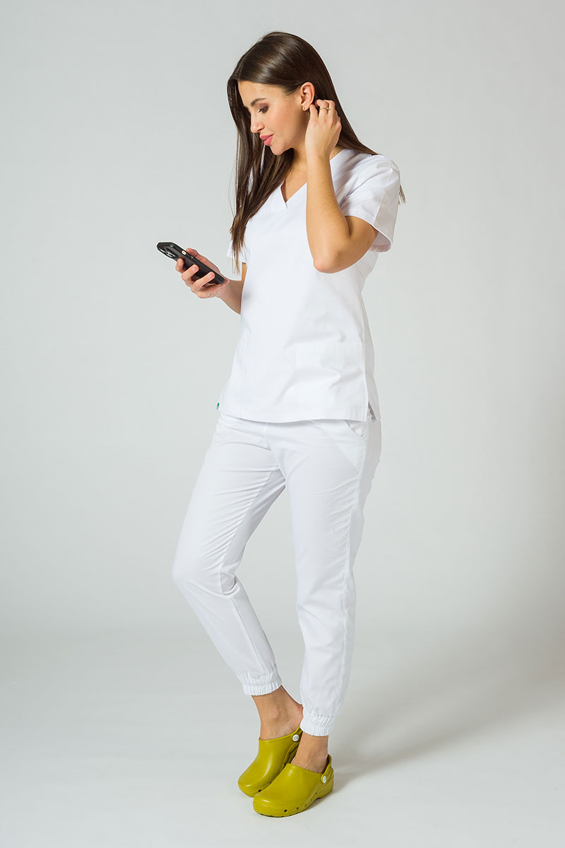 Women's Sunrise Uniforms Easy jogger scrub trousers white-1