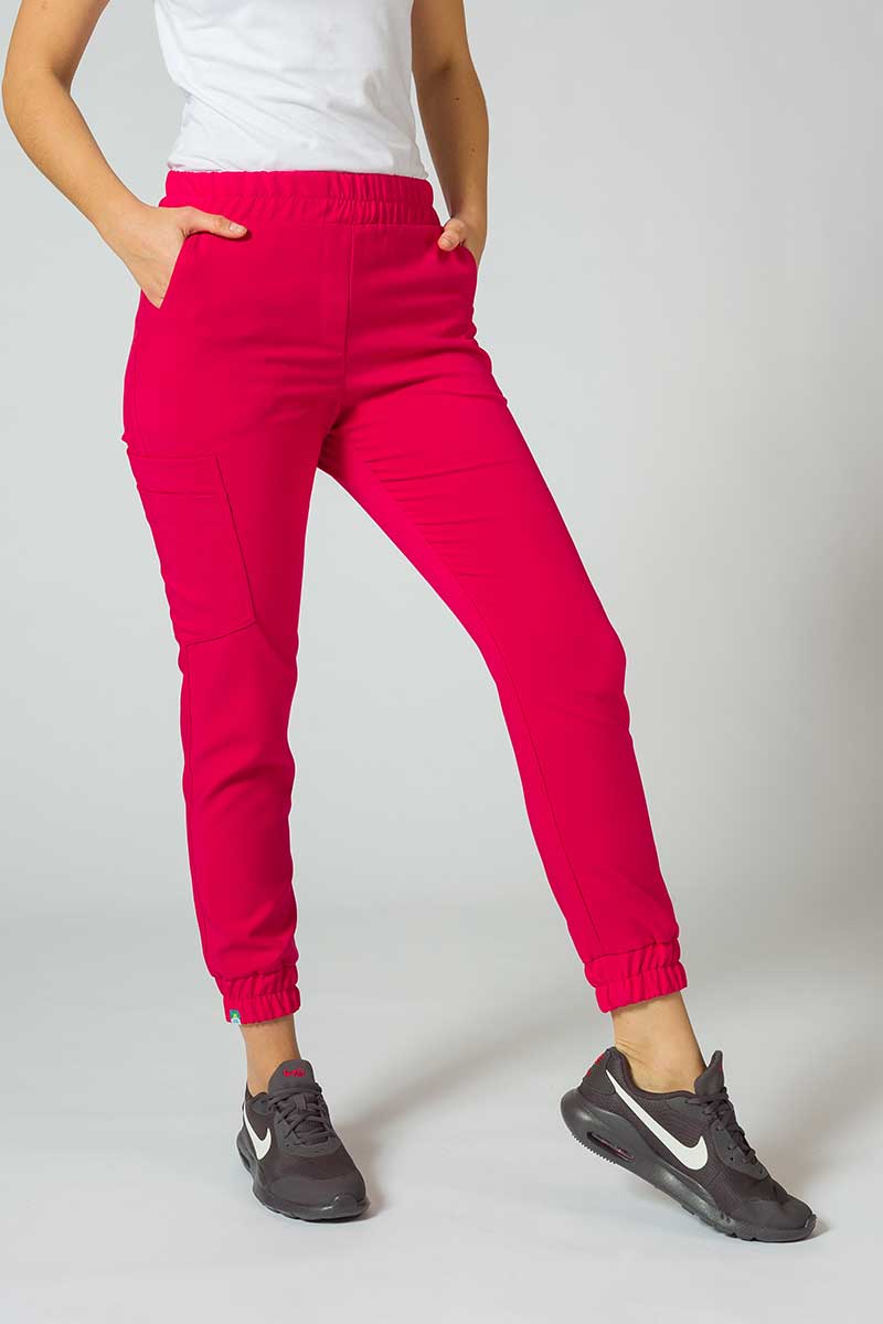 Women's Sunrise Uniforms Premium scrubs set (Joy top, Chill trousers) raspberry-6