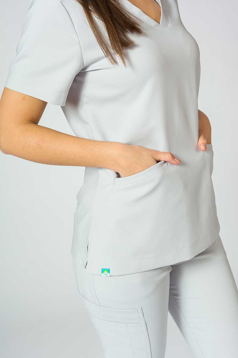 Women’s Sunrise Uniforms Premium Joy scrubs top quiet grey-5
