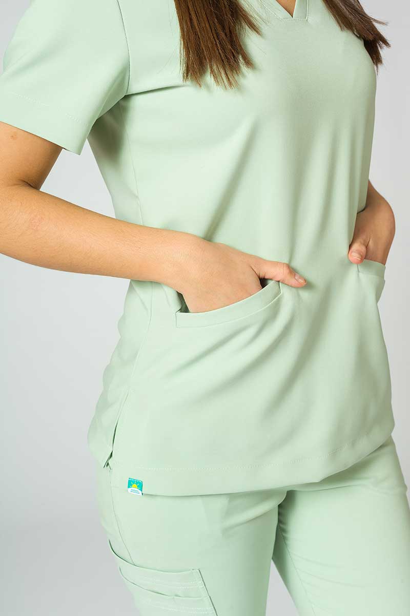 Women’s Sunrise Uniforms Premium Joy scrubs top pistachio-3