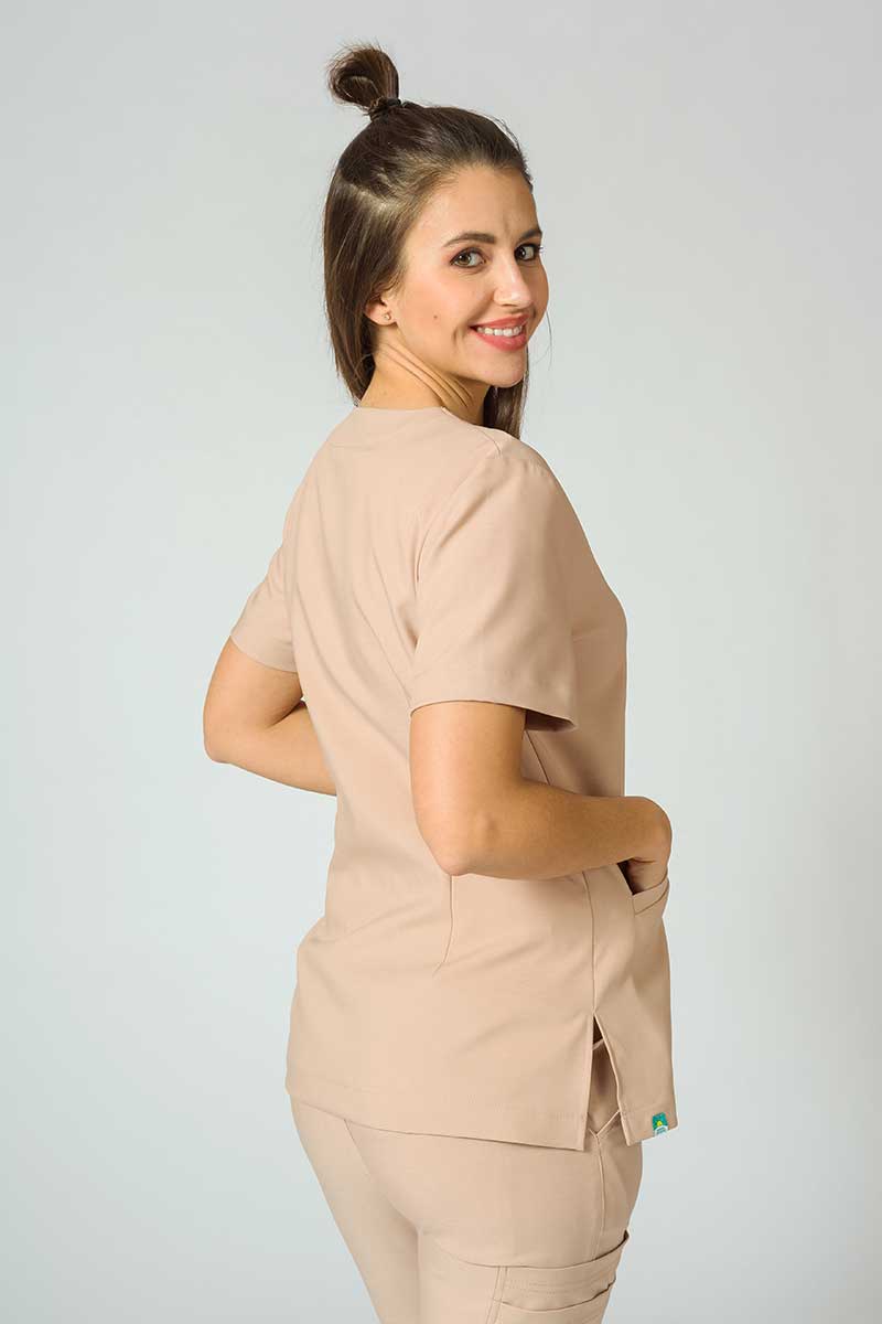 Women’s Sunrise Uniforms Premium Joy scrubs top khaki-6