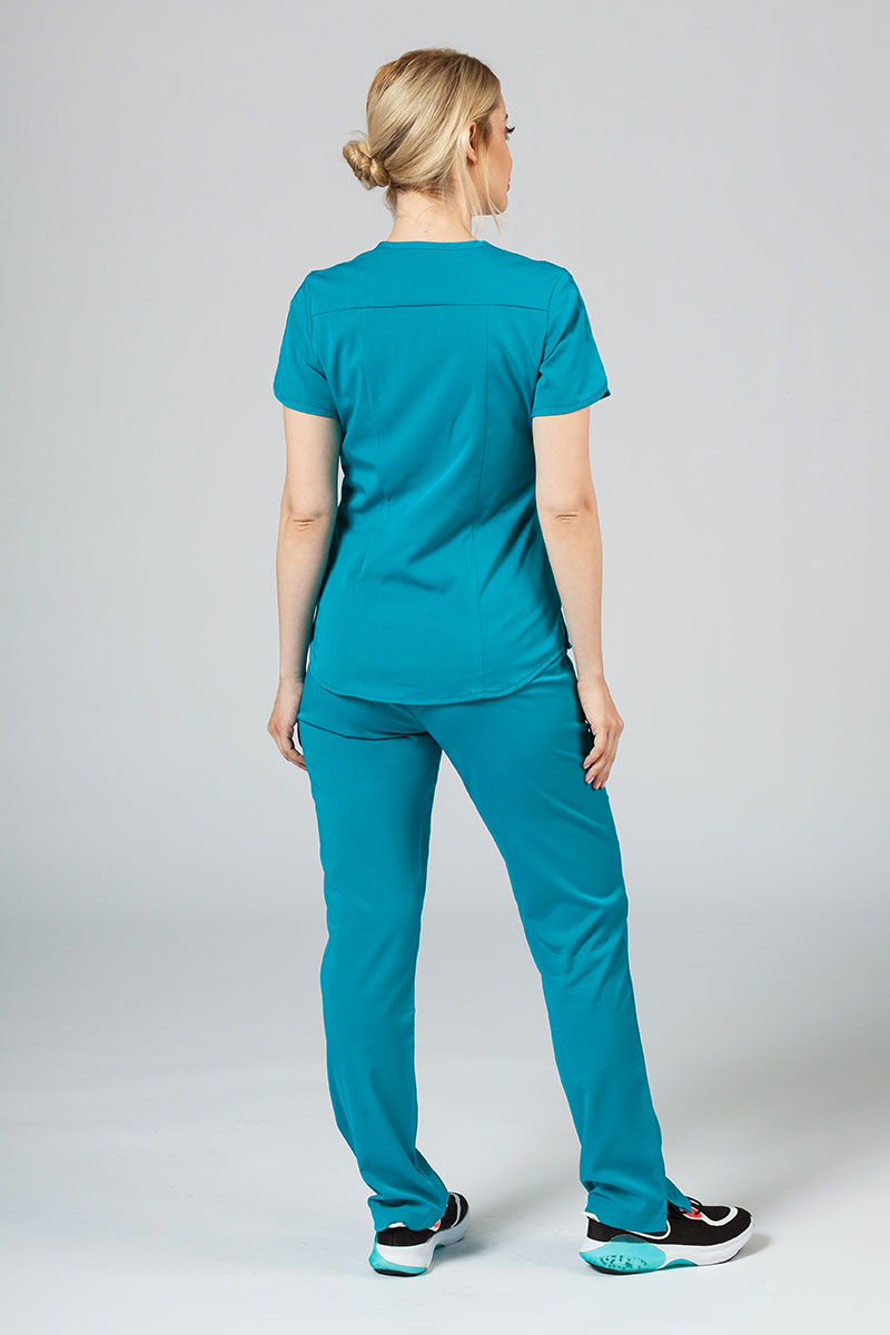 Women’s Adar Uniforms Modern scrub top teal blue-3