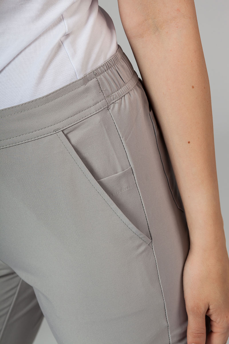 Women’s Adar Uniforms Skinny Leg Cargo scrub trousers silver gray-7