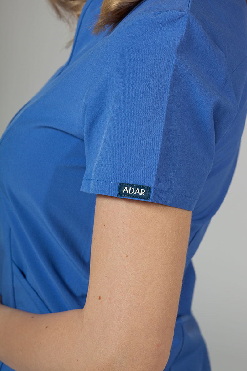 Women’s Adar Uniforms Notched scrub top ceil blue-6