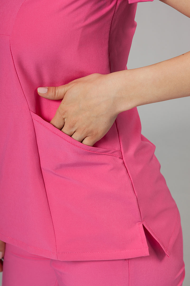 Women’s Adar Uniforms Notched scrub top azalea pink-5