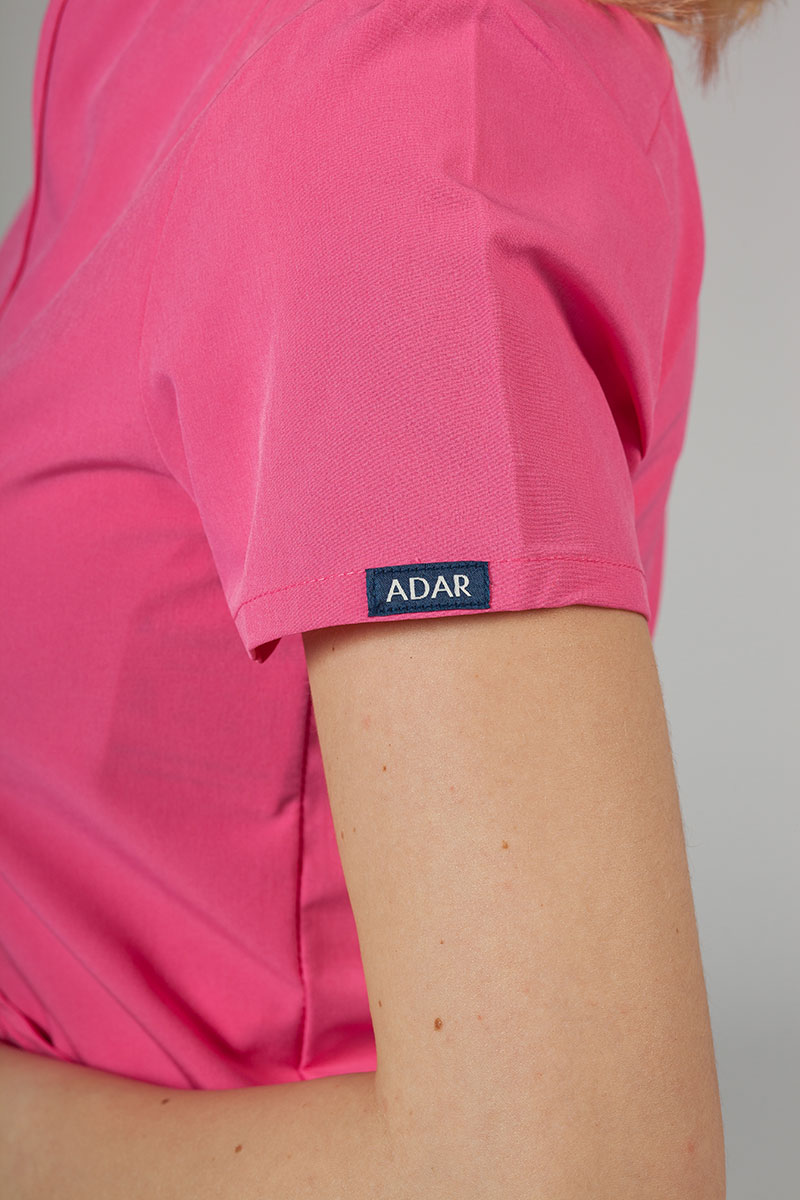 Women’s Adar Uniforms Notched scrub top azalea pink-6