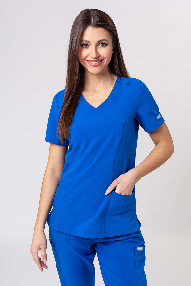 Women's Maevn Momentum scrubs set (Asymetric top, Jogger trousers) royal blue-2