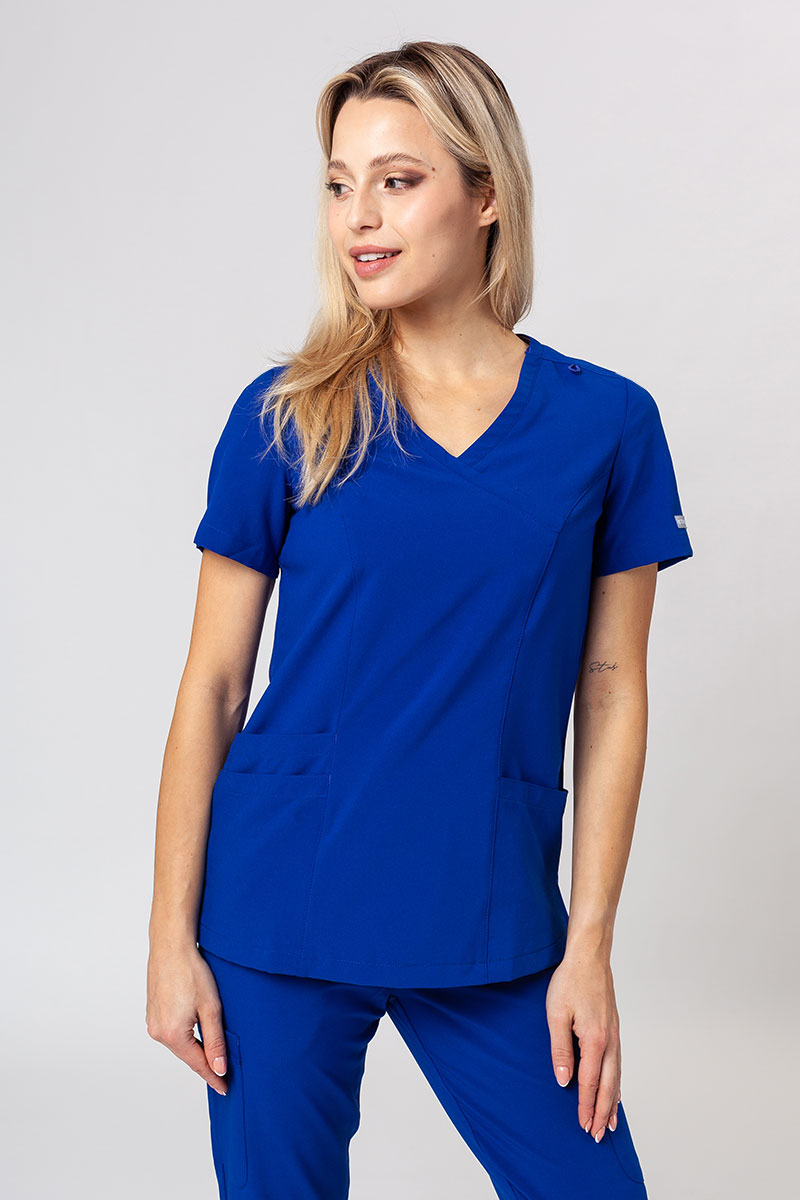 Women's Maevn Momentum scrubs set (Asymetric top, Jogger trousers) galaxy blue-2